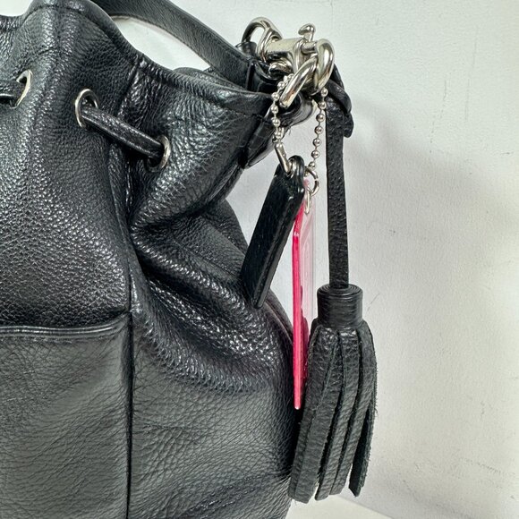 Coach Avery Black Pebble Leather Hobo Drawstring Shoulder Bag 27003 - Picture 6 of 16